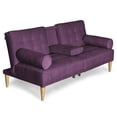 thumbnail image 4 of Sofá Cama Con Portavasos De Velvet Morado Makora Modelo Zambroni, 4 of 10
