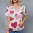 thumbnail image 4 of Valentine Day Nursing Scrubs Womens Love Heart Print Medical V Neck Quick Dry Scrub Tops Short Sleeve Plus Size Scrubs with Pockets White L, 4 of 4