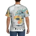 thumbnail image 2 of Naloa The World Map with Cartoon Animals Men's T-Shirt Sport T-shirt Men's Basic Tee Casual Men's Shirt, Round Neck, Short Sleeves - X-Large, 2 of 5