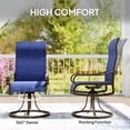 thumbnail image 4 of Set of 2 Patio Swivel Rocking Chairs, Navy Blue Breathable Mesh Outdoor Dining Chairs with Powder Coated Steel Frame, Ergonomic Armrests for Backyard, Garden, Deck and Balcony, 4 of 7