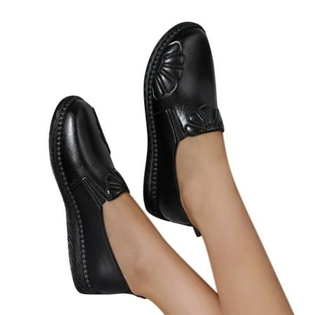 

Vedolay Women s Loafers Shoes for Women Slip-on Non-Slip Soft Walk Loafers Black 7.5