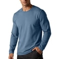 thumbnail image 3 of Mens Shirts Long Sleeve Crew Neck Solid Color Big and Tall Pullover Tops Men's Undershirt Winter Casual Outdoor Sport Base Shirts, 3 of 8