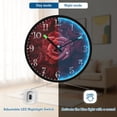 thumbnail image 5 of Voice Activated Clock with Glow Light 12 Inch Large Silent Wall Clock Battery Operated for Home Decor Red Rose Arrangements, 5 of 8