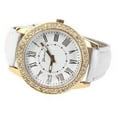 thumbnail image 4 of Bling Gold Women Leather Strap Quartz Wrist Watch White, 4 of 8