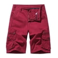 thumbnail image 2 of Pantalones cortos holgados informales de talla europea para hombre con múltiples bolsillos, 2 of 4
