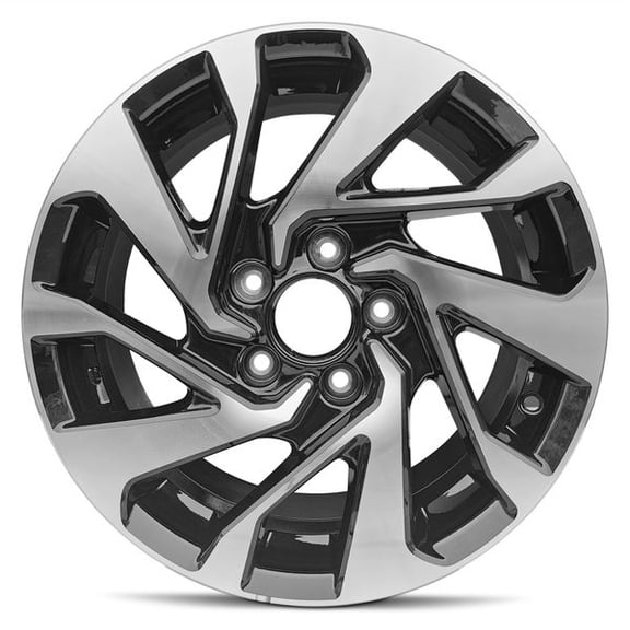New OEM Replacement Wheel 16x7 in for 2016-2021 Honda Civic Black Machine Face (Diamond Cut) Black 16 inch Aluminum Rim