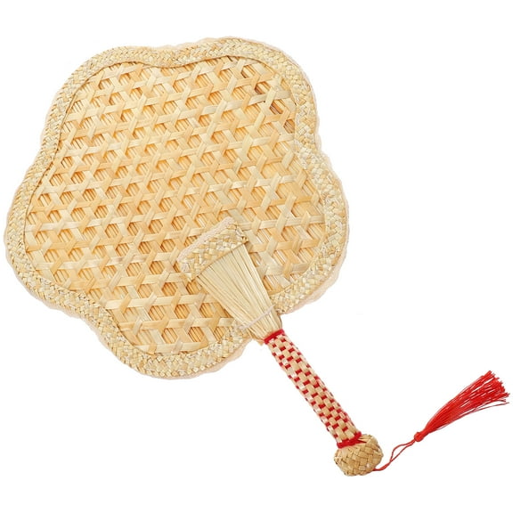 YUYUETIME Handheld Fans Portable Hand Fan Beige Beach Party Decorations 1Set 14.2X10.6X1.0In