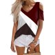 thumbnail image 1 of Fiudx Ofertas Flash Artículos En Oferta Blusa de Manga Corta con Hombros Descubiertos y Estampado Cómoda Informal para Mujer a La Moda, 1 of 6