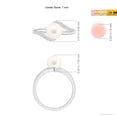 thumbnail image 5 of Angara Freshwater Cultured Pearl Ring with Bypass Shank in 14K White Gold for Women | June Birthstone Jewelry for Her, 5 of 8