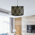thumbnail image 6 of Bamboo Lamp Shade, Kvago Vintage Drum Lampshade, E27 Chandelier Lamp Cover Replacement Light Accessory for Pendant Floor Tables Lamps  (11.81 x 11.81 x 7.87 in, Style B), 6 of 8