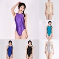 thumbnail image 4 of KDJ Japanese Satin Glossy Shiny Women Swimsuit Sexy Bikini Bodysuit Silky Sheer, 4 of 9