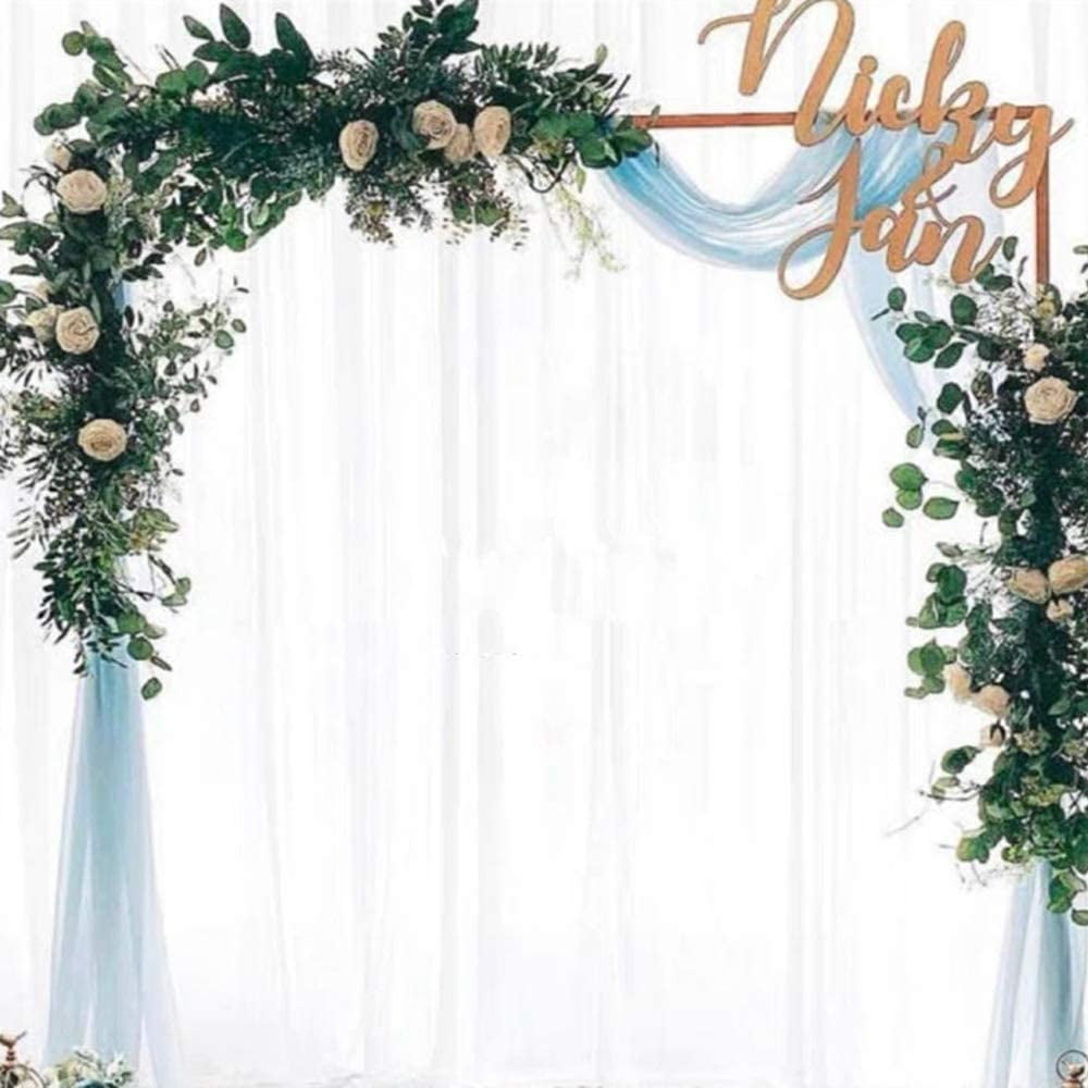 6.6 x 4.9 Feet Square Wedding Arch Gold Metal Framework Heavy Duty Backdrop Stand Garden Climbing Plants Arbor Party Backdrop Entrance Decoration Balloon Flower Reception Backdrop Without 