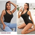 thumbnail image 5 of Irisnaya Shapewear Bodysuit for Women Tummy Control Body Shaper Waist Trainer Girdle Open Bust Sexy Scoop Neck Slimming Bodysuits Tank Tops(Black XS-S), 5 of 8