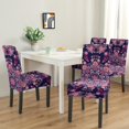 thumbnail image 2 of Decorative Bohemian Paisley Dining Chair Covers 4 Pack with Vintage Floral Ethnic Retro Colorful Pattern Washable Polyester Stretch Slipcovers Removable Protector for Elegant Dining Room, 2 of 7