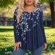 thumbnail image 2 of Mujeres de Manga Larga Tops Casual de Moda Gradiente Impresión Cuello Redondo Plegado Tamaño Superior para Uso Diario Y de Fiesta, 2 of 6