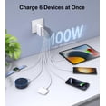 thumbnail image 2 of Cargador USB C Charger Block, 100 W, 6 puertos, cargador rápido para iPhone, 2 of 8
