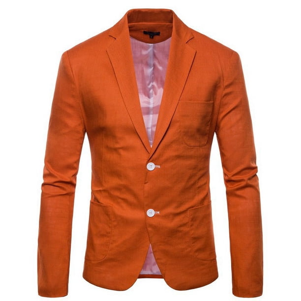 Traje de moda de primavera y verano para hombre, traje pequeño de lino y algodón ajustado a la moda para hombre
