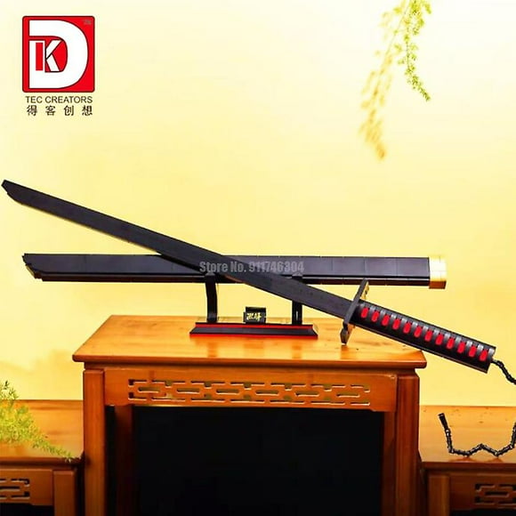 Moc Demon Slayer Agatsuma Zenitsu Nichirin Sword Ninja Building Blocks Anime Action Figures Bricks Toys For Kids Gifts