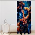 Beach Starfish Seamless Shower Curtain 60x72 Inch, Waterproof Shower