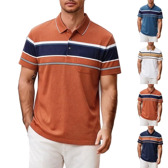 FRSASU Men's Polo Shirt Casual Long Short Sleeve Classic Fashion Polo Golf Sport Shirt White