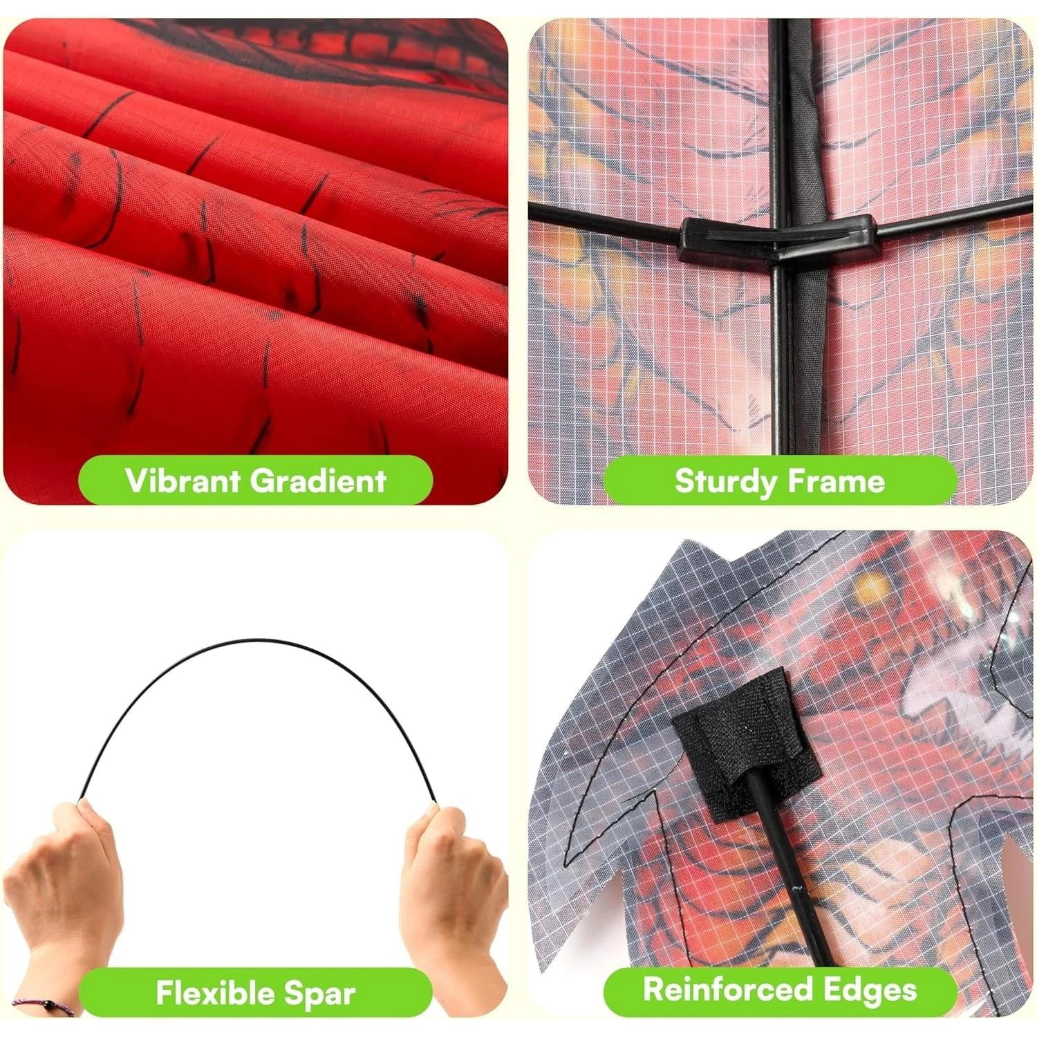 Dragon Kites for Kids and Adults, Easy to Fly Large Single Line Kite for Kids...