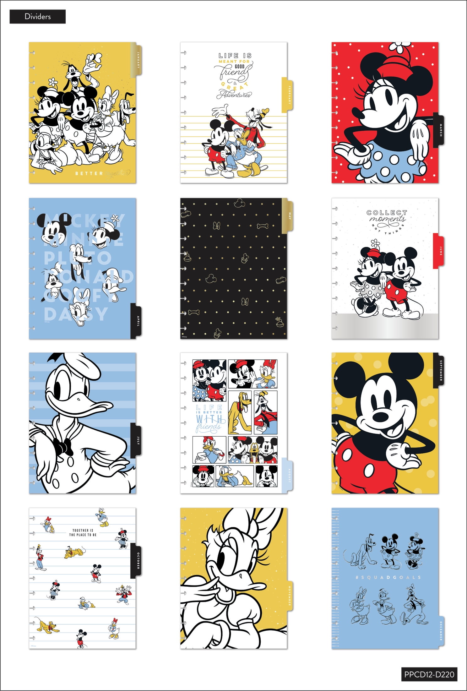 The Happy Planner, Disney, Squad Goals II Classic 12 Month Planner, 2022, 7.75"x 0.563"x 9.75"
