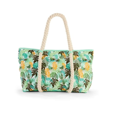 City Light Tote - No Boundaries Green Palm Rope Tote