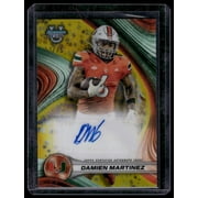 2024 Bowman University Best Damien Martinez Miami Hurricanes #BOA-DM Yellow Refractor Auto Football Card