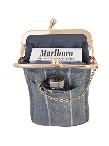 eel skin cigarette case Genuine Leather Sliding Wallet Tobacco Case Cigarette Case  Marshalwallet