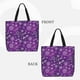 thumbnail image 2 of Fotbe Purple Snowflakes Bolsa Tote con Estampado para Mujer, Bolsos con Cremallera, Bolsa de Hombro Casual de Gran Capacidad con Bolsillos Internos, 2 of 7