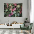 thumbnail image 2 of FUMJ Tropical Leaf Wall Tapestry Rainforest Jungle Plant Palm Sabal Coconut Green Pink Leaves Wall Hanging  Blanket Art for Bedroom Living Room Dorm Decor Windows Curtain, 2 of 7