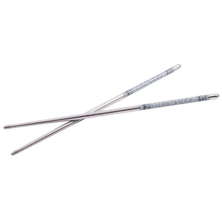 

8.9 Length White Vine Pattern Stainless Steel Chopsticks Pair