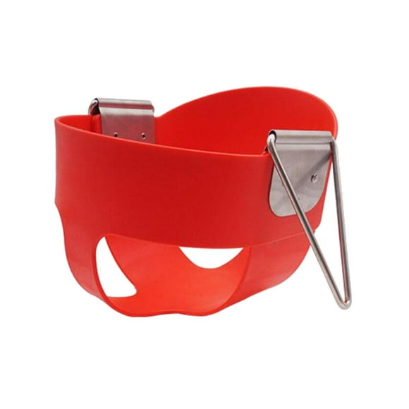 Siège Balançoire Seau d'Extérieur avec Triangle en Métal Jouet de Jardin pour Bébé pour Cour Arrière Rouge