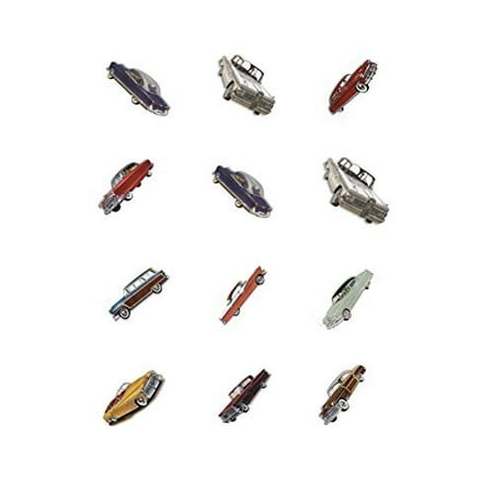 Classic 4 Inch Round Canopy - 1950s Classic Cars Edible Icing Image for 2 inch Round for CupCake/Cookie