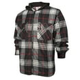 thumbnail image 4 of Men's Plaid Flannel Hoodie Heavy Full Zip Up Long Sleeve Warm Hooded Jacket, Green/Black/Grey, S, 4 of 5