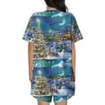 thumbnail image 3 of Naloa Christmas Tree Women's Short-Sleeved Pajama Set, Loungewear, Summer pajamas, Breathable Cozy - Small, 3 of 9