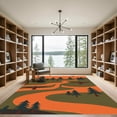 thumbnail image 2 of ODIKA 2'x3' Machine Washable Non-Slip Area Rug, Wildlife Trail Interlocking Design With Soaring Eagles and River Valleys High Traffic Rug with Pad, Orange, 910870, 2 of 8
