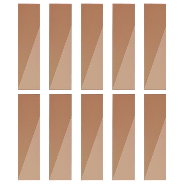 10uds Tira Espejo Pared Pegatina, 2 x 7.9 Auto Adhesivo Acrílico Espejo Pared Tiras Calcomanía Removible para Hogar Dormitorio Fondo DIY Decoración, Marrón