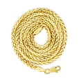 thumbnail image 2 of Nuragold 10k Real Yellow Gold Spiga Wheat 2.5mm Rounded Foxtail Palm Chain Necklace (16"-30") Italian Jewelry for Men & Women, 2 of 11