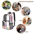 thumbnail image 5 of Whosucclay Cat Rainbow Paw Art Clear Backpack for Girls Boys, Elementary Kindergarten Large Capacity Side Pockets Transparent School Bag for Beach Concerts, 5 of 10
