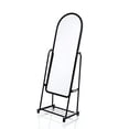 thumbnail image 1 of OMISHOME Miroir Noir Pleine Longueur Debout Miroir Intégral Réglable Stand Up Miroir Pleine Longueur sur Roues avec Stockage sous Semble Grand et Offre un Assemblage Rapide, 1 of 7
