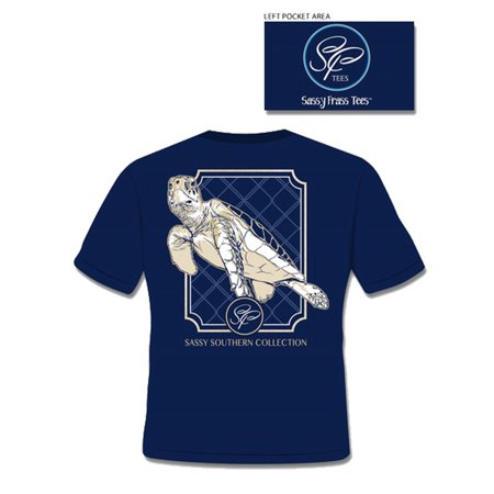 Southern Class Sea Turtle True Navy Comfort Colors T Shirt