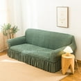 thumbnail image 3 of 2024 1 Piece Sofa Slipcover with Pleated Ruffled Skirt Washable High Stretch Durable Furniture Protector 3 Seater Pine Green, 3 of 13