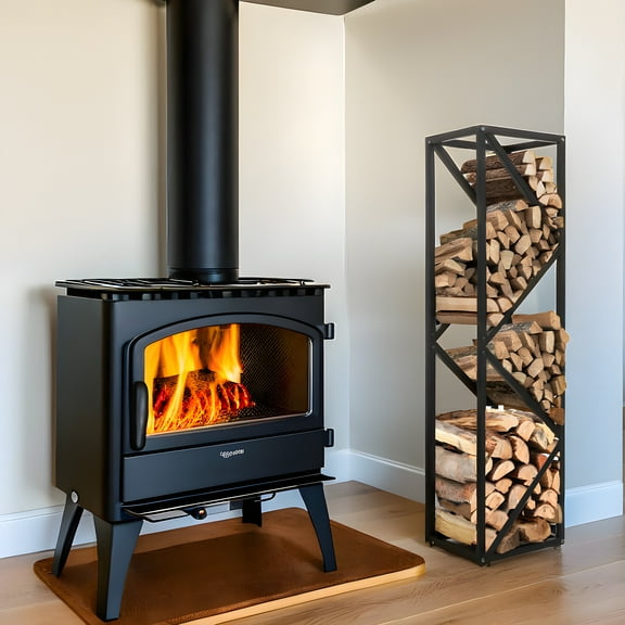 Indoor Firewood Rack - Adjustable Storage Holder for Fireplace & Outdoor Fire Pits - Durable Welded Joint, Easy Assembly, Multi-Space Decorative & Functional Log Rack - Ideal Stove Accessories
