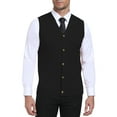 thumbnail image 6 of HAOMEILI Men's Sleeveless Sweater Vest V-Neck Casual Cable Knit Button Down Cardigan Vest, 6 of 7