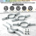 thumbnail image 4 of 4 Pcs 4 Inch Pipe Riser Clamps Vertical Hanger Support, Galvanized Steel Rigid Tube Brackets Metal Pipe Hanger for Copper, Iron, Cpvc, Pex Duct Fastening, 4 of 5