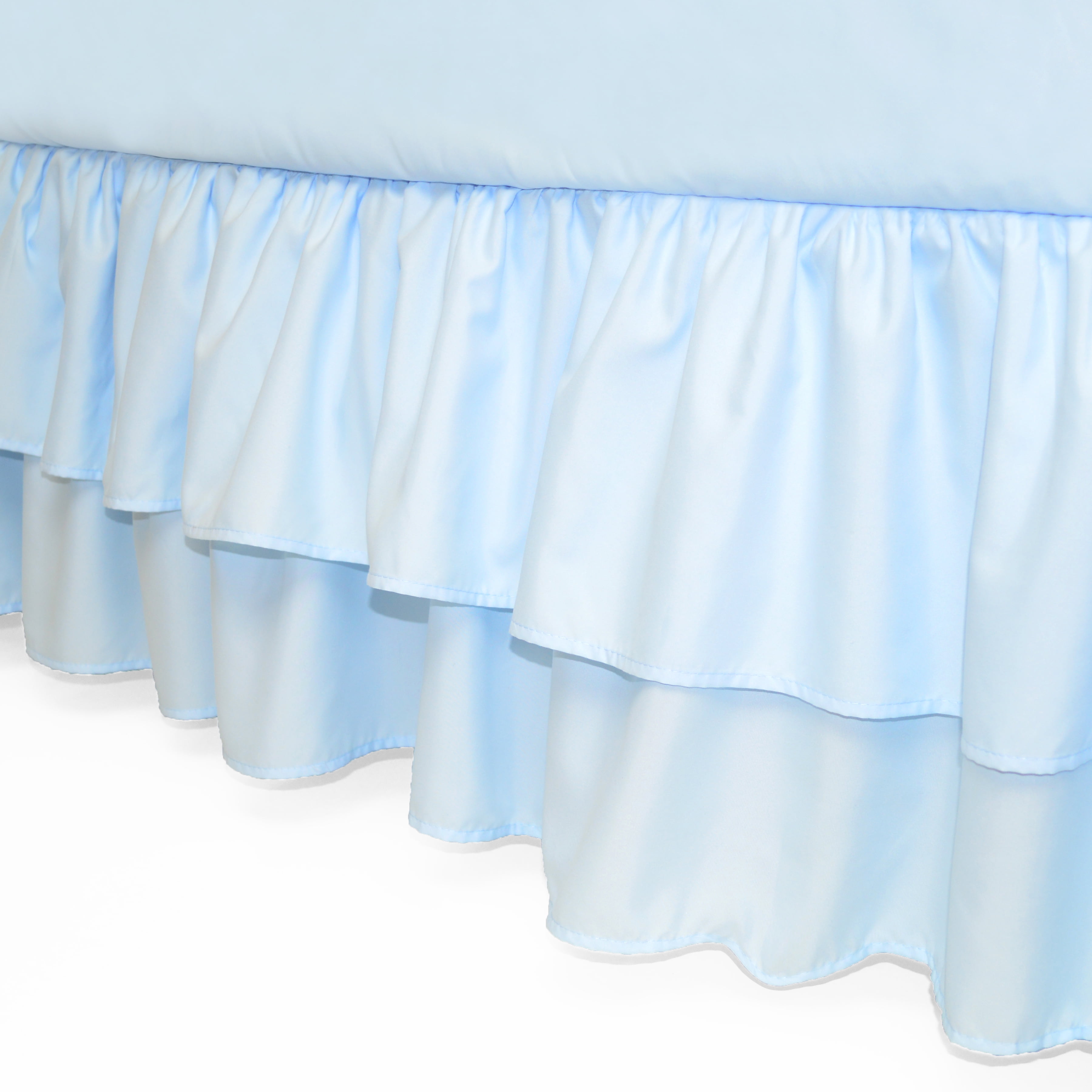 American Baby Company Double Layer Ruffled Crib Skirt, Blue, for Boys