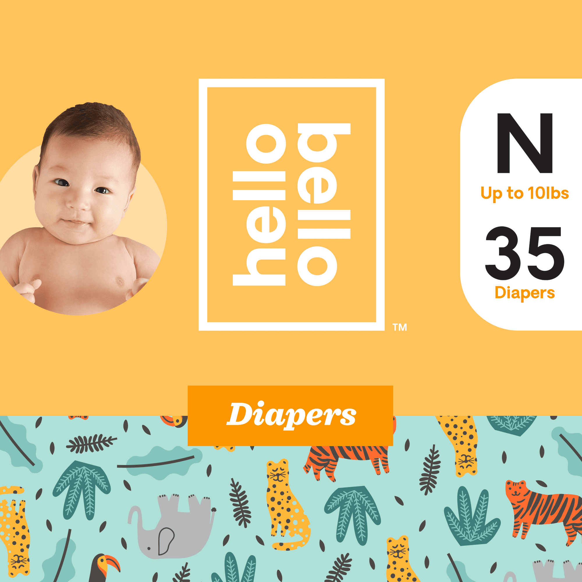 Hello Bello Diapers Wild Things Size N (35ct)