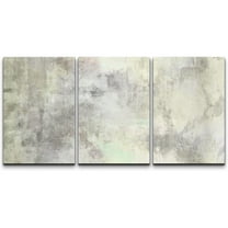 wall26 Canvas Print Wall Art Set Gray & Light Green Grunge Paint Strokes Abstract Shapes Illustrations Modern Art Bohemian Colorful Multicolor for Living Room, Bedroom, Office - 16"x24"