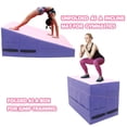thumbnail image 2 of Gymnastics Wedge Mats 33" X 23.6" X 13.4" Folding for Home Use | Incline Mat Cheese Wedge With Zip Fastener, Waterproof Vinyl Cover, EPE Foam for Exercise, Tumbling, Yoga, Pilates, Pink & Dark Blue, 2 of 7